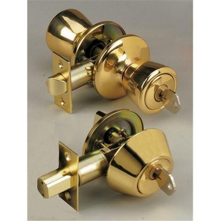 HOME PLUS Home Plus LA2140 Apex Tulip Style Entry Lock & Single Cylinder Deadbolt 5192455